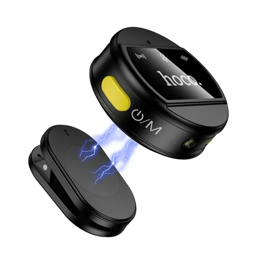 Hoco L22 vezeték nélküli mikrofon, USB-C / Lightning, 2 darabos, fekete - 4