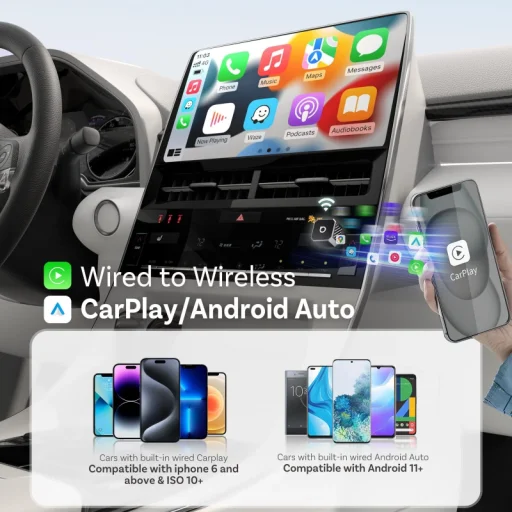 Wireless Carplay / Android Auto Adapter Ottocast Mini Cube Style C Apple iPhone / Android telefonokhoz, Fekete CP88-T3 - 2