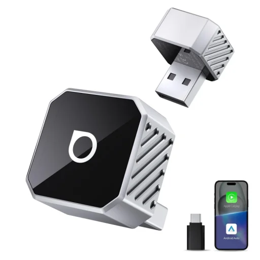 Wireless Carplay / Android Auto Adapter Ottocast Mini Cube Style C Apple iPhone / Android telefonokhoz, Fekete CP88-T3 - 1