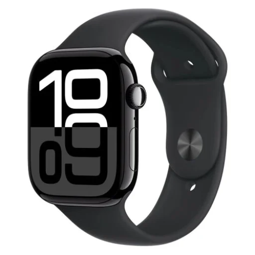 Apple Watch Series 10 GPS + Cellular 42mm, Fekete alumínium tok, Fekete sport szíj S/M EU MWX63 - 1