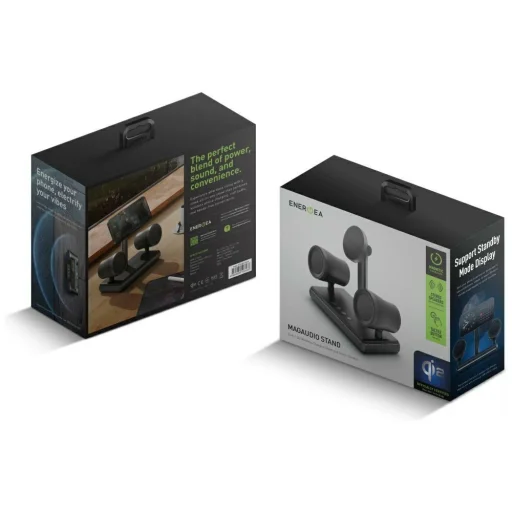 Energea Magaudio Stand 2in1 Qi2 vezeték nélküli töltőállomás sztereó hangszórókkal grafit - 6