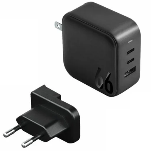ENERGEA Travelite GAN66 Hálózati töltő 1xUSB+2xUSB-CPD-PPS-QC 3.0 66W 2C1A fekete US+EU - 1