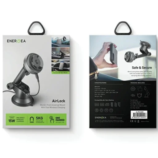 Univerzális ENERGEA AirLock indukciós tartó a műszerfalhoz fekete - 7