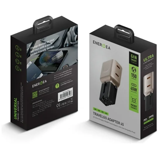 Wall charger Energea TravelGo Adapter 45 2xUSB-C 45W arany-fekete - 10