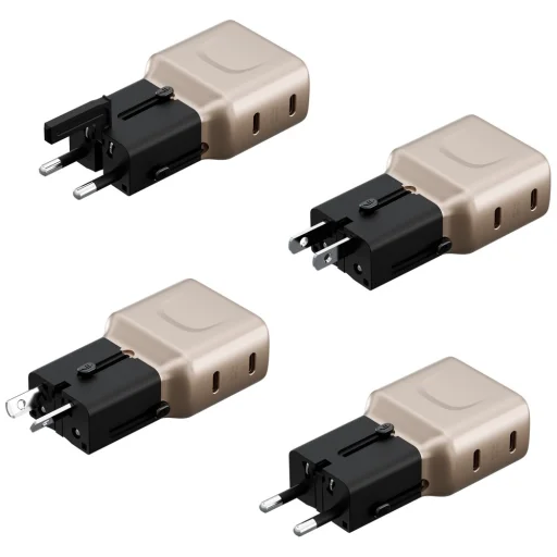 Wall charger Energea TravelGo Adapter 45 2xUSB-C 45W arany-fekete - 2