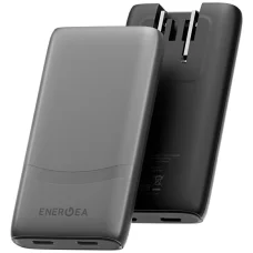 Energea TravelWorld Edge 65W 2xUSB-C PD/PPS/QC3.0 Hálózati USB-C töltő adapter (US/UK/EU) grafit