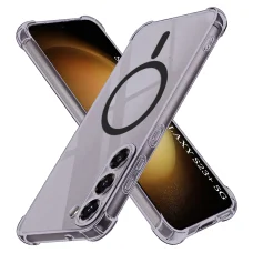 Samsung Galaxy S23 Plus Smoke Black Techsuit Shockproof Clear Silicone MagSafe tok