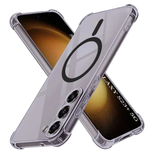 Samsung Galaxy S23 Plus Smoke Black Techsuit Shockproof Clear Silicone MagSafe tok - 1