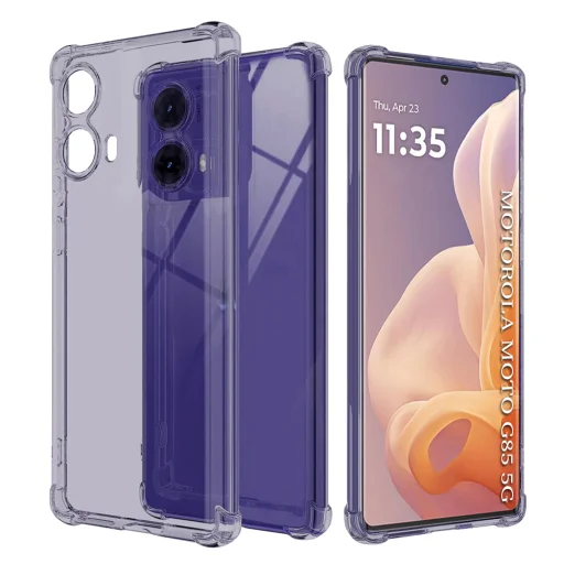 Motorola Moto G85 Techsuit Shockproof Clear Silicone - Smoke Black tok - 1