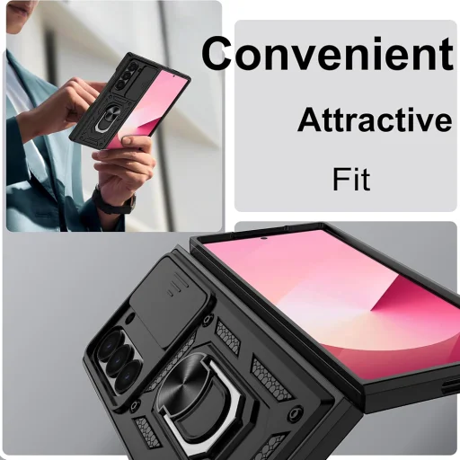 Samsung Galaxy Z Fold7 Fekete Techsuit CamShield Series tok - 3