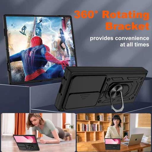 Samsung Galaxy Z Fold7 Fekete Techsuit CamShield Series tok - 4