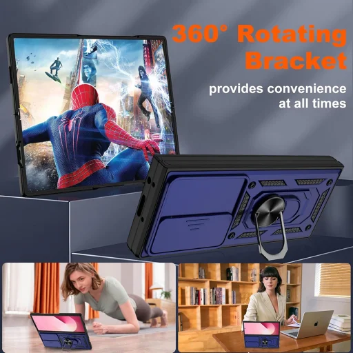 Samsung Galaxy Z Fold7 Kék Techsuit - CamShield Series tok - 5