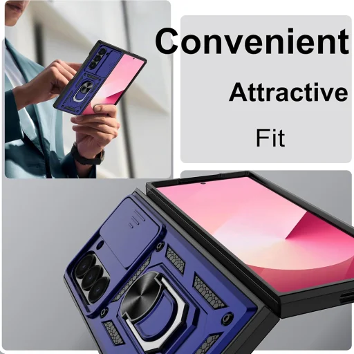 Samsung Galaxy Z Fold7 Kék Techsuit - CamShield Series tok - 9