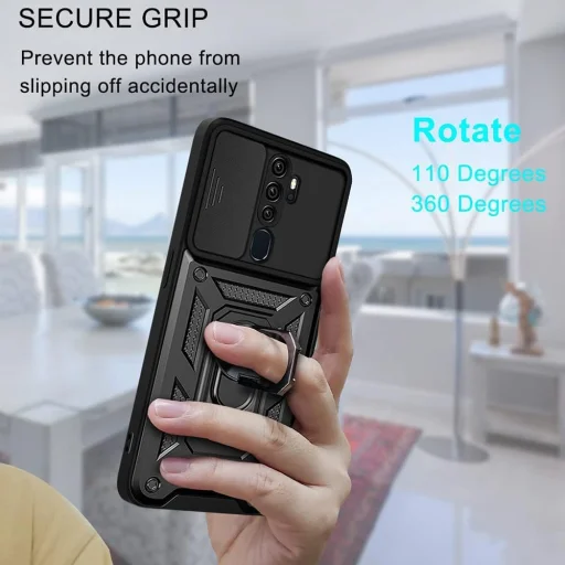 Oppo A5 4G Techsuit CamShield Series Fekete tok - 5