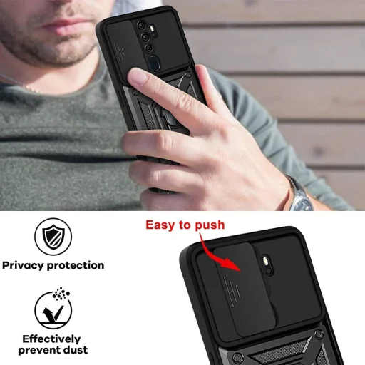 Oppo A5 4G Techsuit CamShield Series Fekete tok - 6