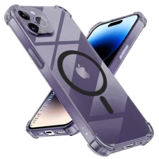 iPhone 14 Pro Techsuit - Shockproof Clear Silicone MagSafe - Smoke Black tok