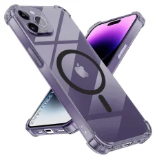 iPhone 14 Pro Max Smoke Black Techsuit - Shockproof Clear Silicone MagSafe tok