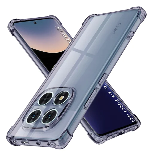 Xiaomi Redmi Note 14 Pro 4G Smoke Black Techsuit - Shockproof Clear Silicone tok - 1