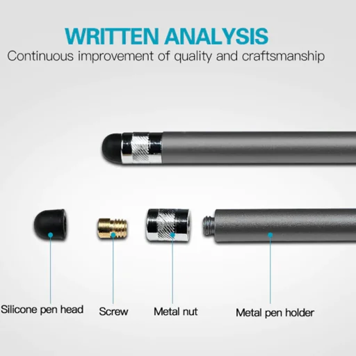 Android, iOS, Microsoft Fekete Techsuit - Stylus Pen (JC01) - Aluminum Alloy - 5