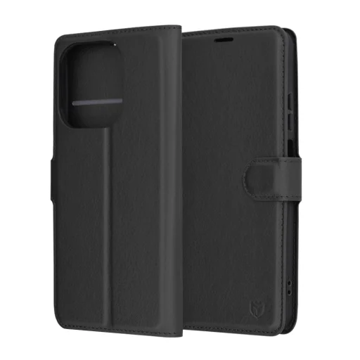 Oppo A40 4G / A60 5G Techsuit - Leather Folio - Fekete tok - 6