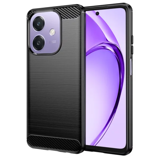 Oppo A40 4G / A60 5G Techsuit - Carbon Silicone - Fekete tok - 1