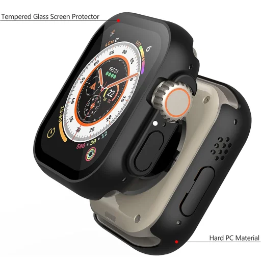 Apple Watch Ultra / Ultra 2  Techsuit - Defense360 Pro + Fólia - Fekete tok - 3