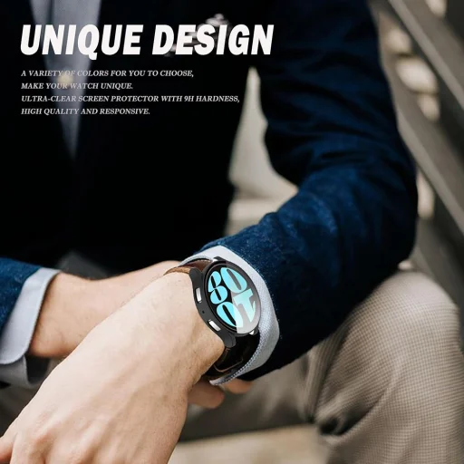 Samsung Galaxy Watch6 (44mm) Fekete Techsuit Defense360 Pro + Kijelzővédő tok - 4