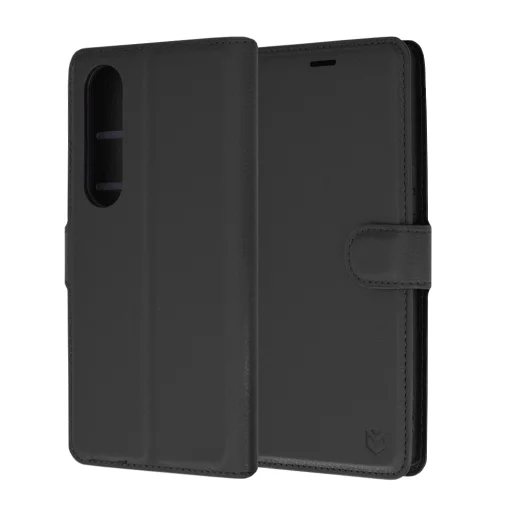 Sony Xperia 1 VI Fekete Techsuit - Leather Folio tok - 6