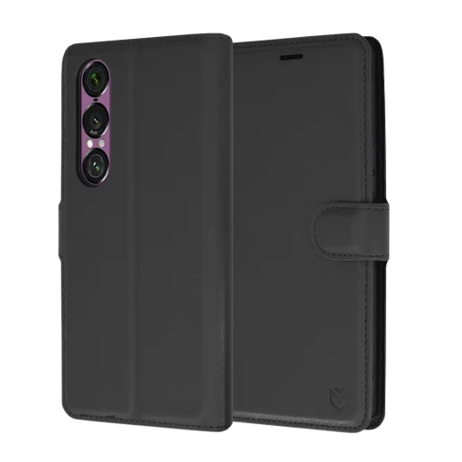 Sony Xperia 1 VI Fekete Techsuit - Leather Folio tok - 1