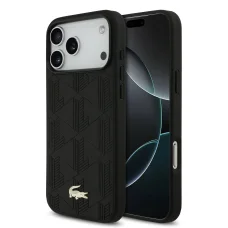 Lacoste PU Nomogramme Arany Logó MagSafe tok iPhone 17 Pro Max fekete tok