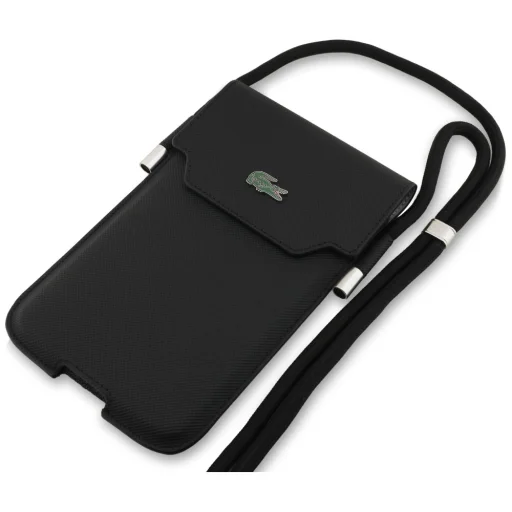 Lacoste PVC Iconic Petit Pique Metal Logo Phone Pouch XL Black puzdro - 3