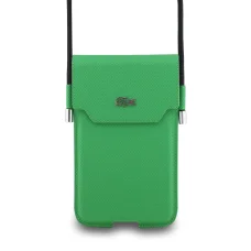 Lacoste PVC Iconic Petit Pique Metal Logo Phone Pouch XL Green tok
