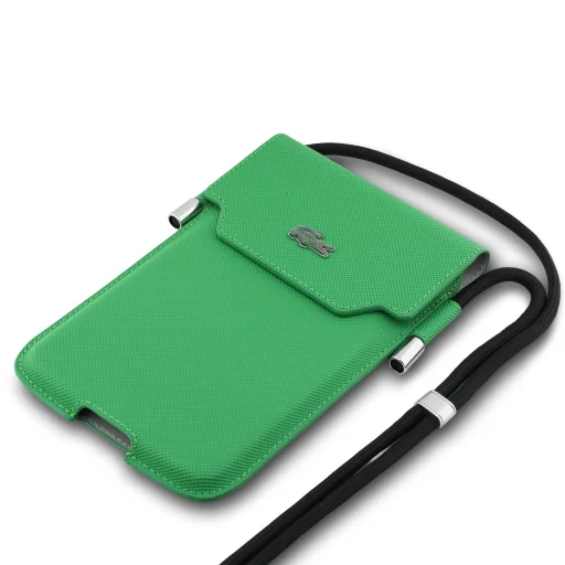 Lacoste PVC Iconic Petit Pique Metal Logo Phone Pouch XL Green tok - 3