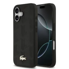 Lacoste PU Nomogramme Arany Logós MagSafe Tok iPhone 17 Fekete Tok