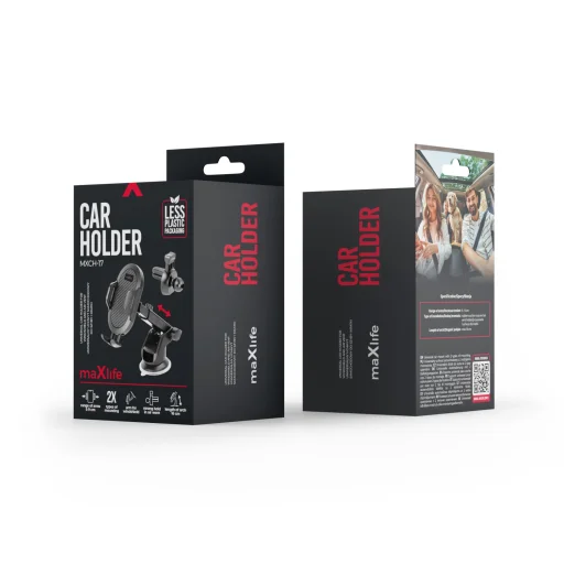 Universal MXCH-17 autós telefontartó szélvédőre és szellőzőrácsra fekete - 3