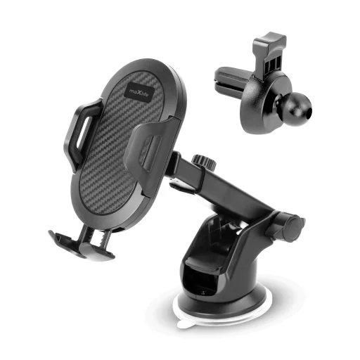 Universal MXCH-17 autós telefontartó szélvédőre és szellőzőrácsra fekete - 1