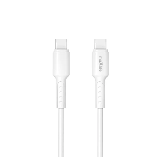 Maxlife MXUC-13 USB-C - USB-C kábel, 1,0 m, 60W, fehér - 1