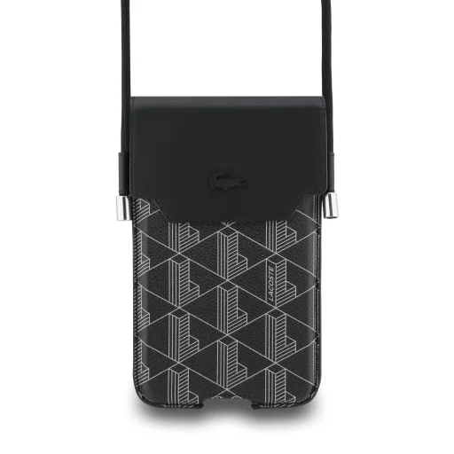 Lacoste PVC Blend Monogram Metal Logo Telefontok XL Fekete - 1