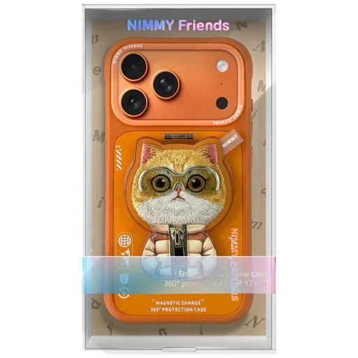 iPhone 17 Pro Nimmy Cool&Cute 2.0 Cat tok mágneses függővel narancssárga - 7