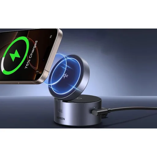 Mágneses töltő 3 az 1-ben UGREEN 25W USB-C W712 (fekete) - 5