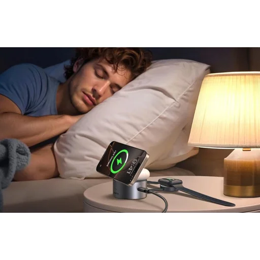 Mágneses töltő 3 az 1-ben UGREEN 25W USB-C W712 (fekete) - 6