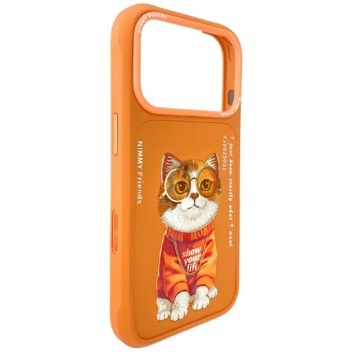 iPhone 17 Pro Max Cool Cat Nimmy Glasses tok narancssárga - 5