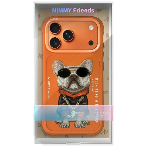 iPhone 17 Pro Nimmy Glasses Cool Dog tok narancssárga - 7