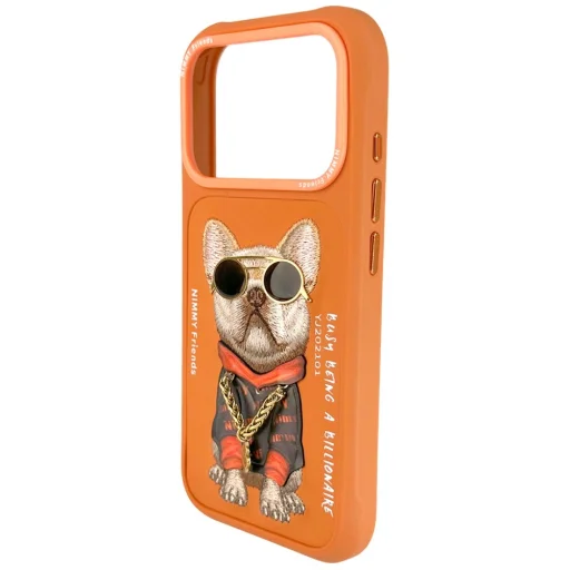 iPhone 17 Pro Nimmy Glasses Cool Dog tok narancssárga - 4