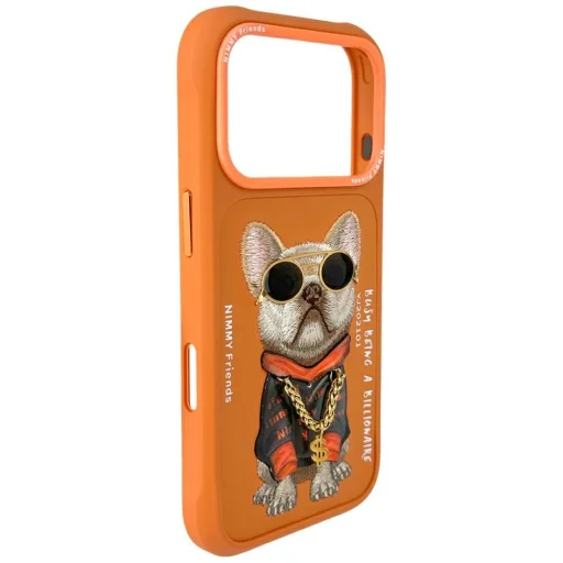 iPhone 17 Pro Nimmy Glasses Cool Dog tok narancssárga - 5