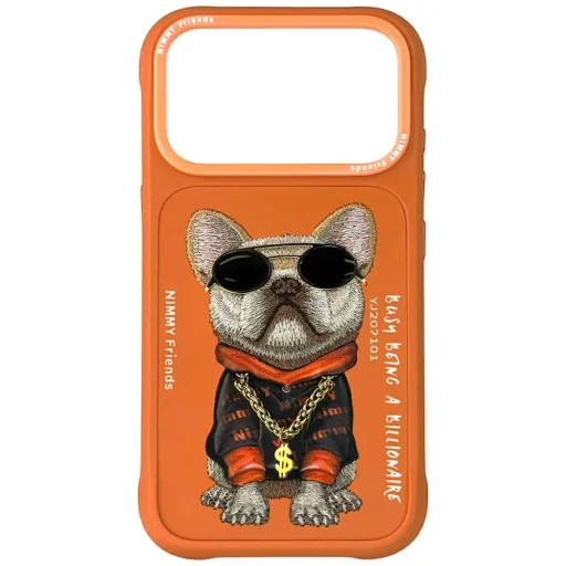 iPhone 17 Pro Nimmy Glasses Cool Dog tok narancssárga - 1