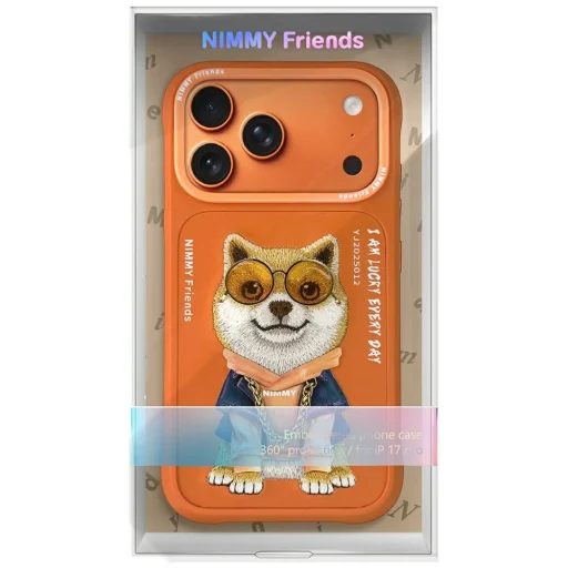 iPhone 17 Pro Nimmy Glasses Cool Dog tok narancssárga - 7