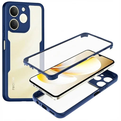 Realme Note 70T Techsuit ColorVerse 360 Series + Képernyővédő - Kék tok - 1