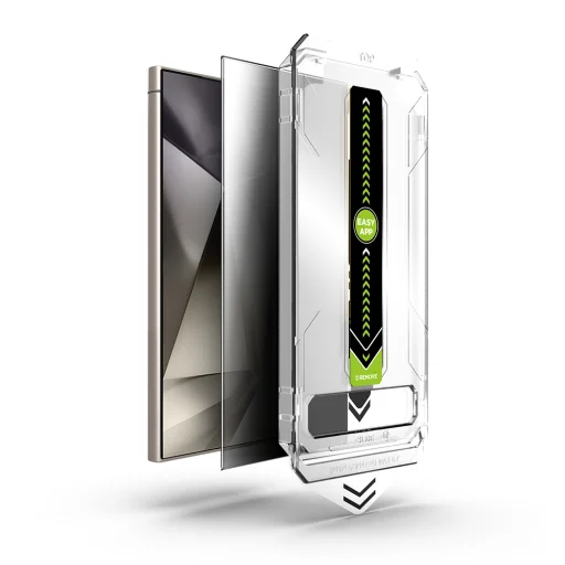 Samsung Galaxy S25 FE Techsuit - [Fingerprint Unlock Compatible] TitanGlass CrystalHD - Privacy üvegfólia - 2