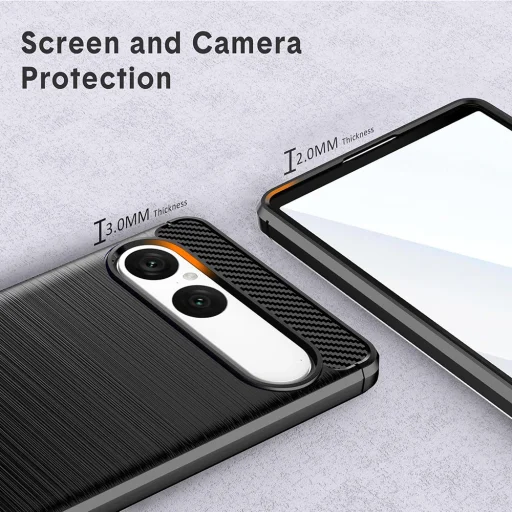 Sony Xperia 10 VII Fekete Techsuit - Carbon Silicone tok - 2